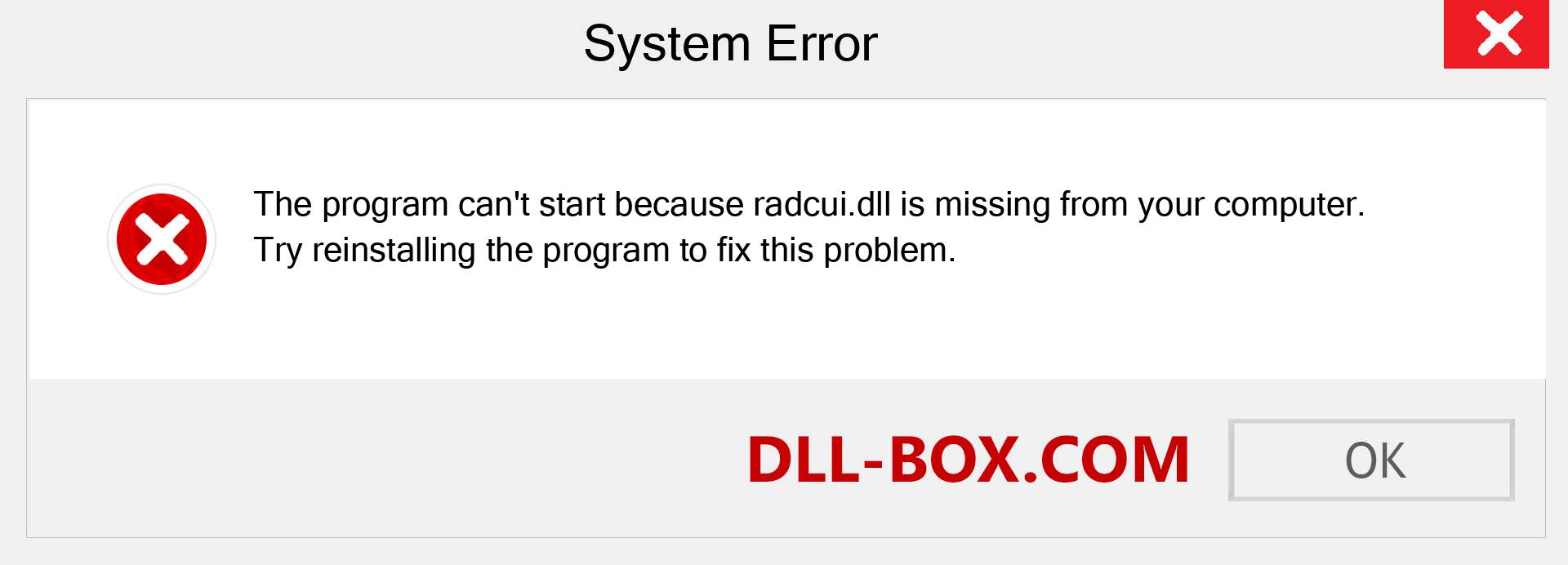  radcui.dll file is missing?. Download for Windows 7, 8, 10 - Fix  radcui dll Missing Error on Windows, photos, images